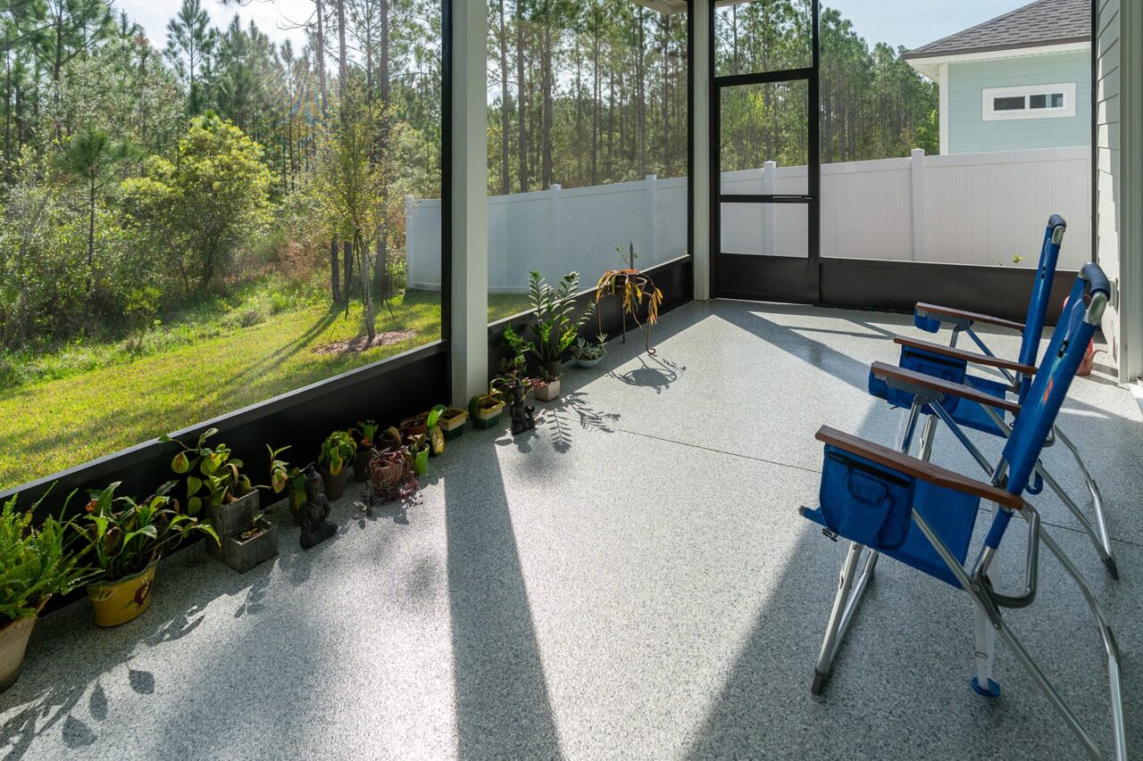 screen room patio concrete coating in alachua county